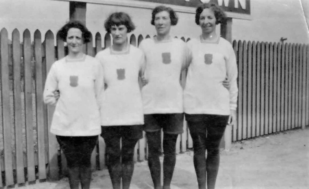 1920's Kite Desmond Judd & Seymour. Lucy writes on the back of the photo. Our first shorts. Very daring in them those days.