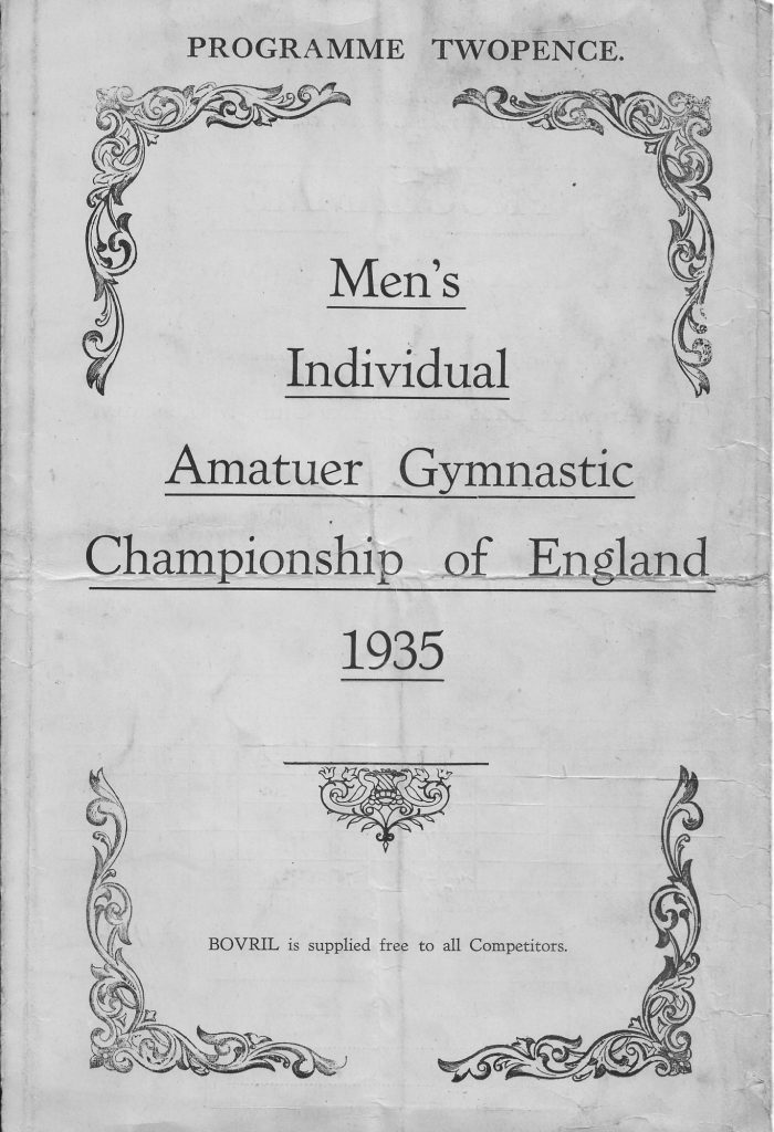 Men's British Championships Programme for 1935